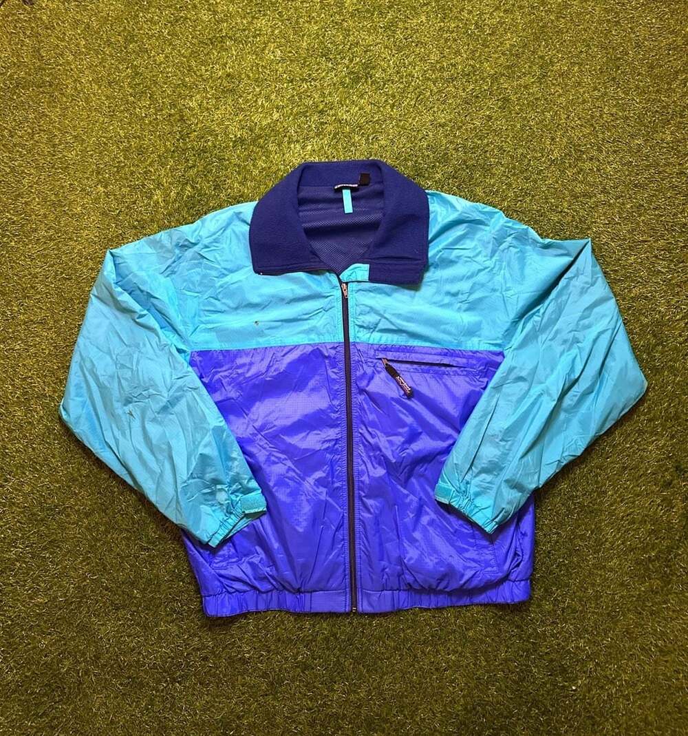 Vintage 1990s Patagonia Colorblock Windbreaker Jacket.